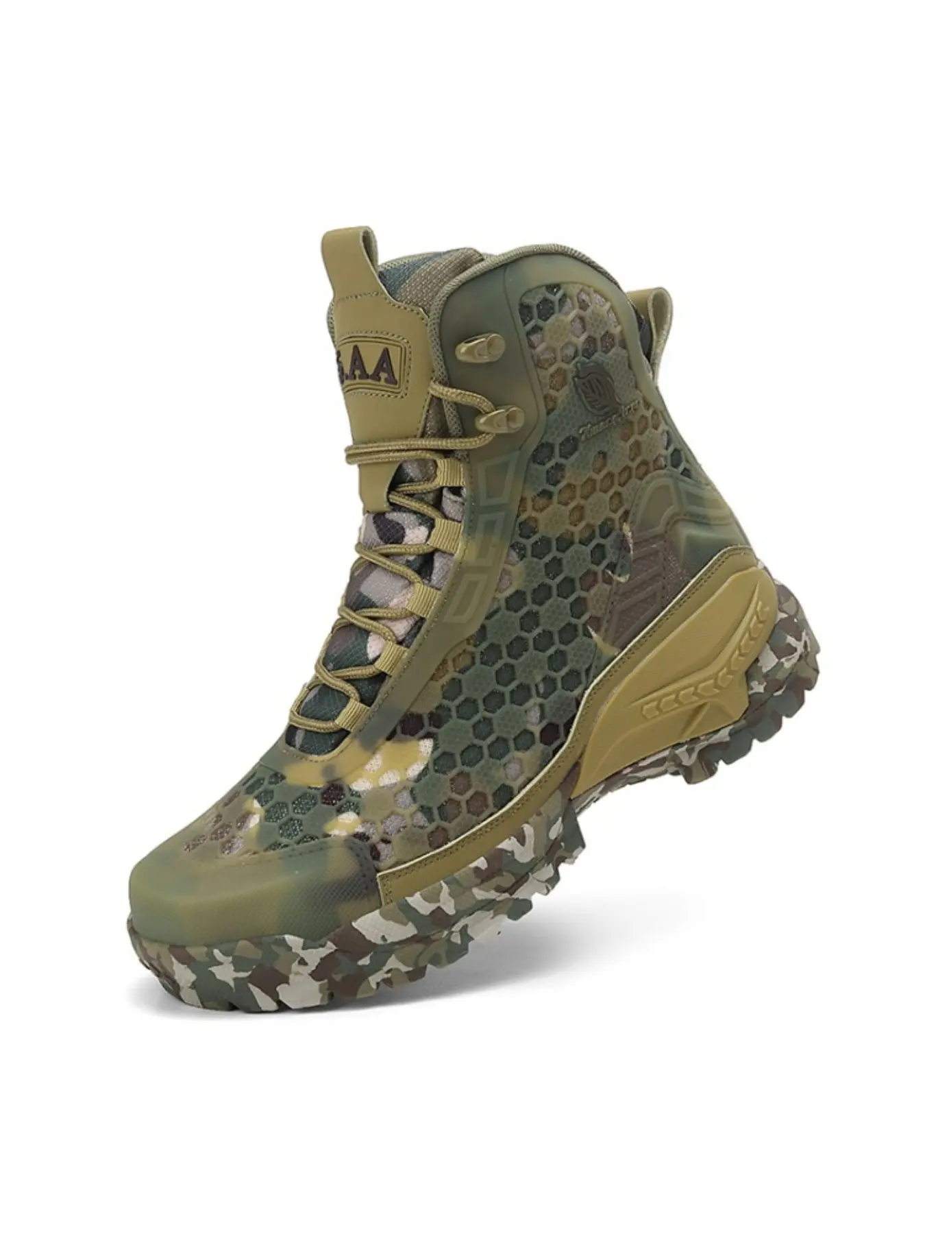 Men's High-Top Tactical Boots, Lightweight Hiking Footwear, Breathable Mesh, Anti-Slip Sole, Ankle Support, Lightweight, Ideal for Hiking, Climbing, Military, Training