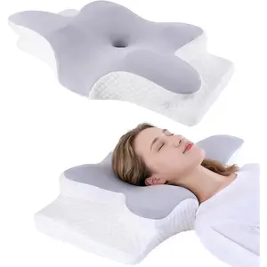 Premium Memory Foam Cervical Neck Pillow for Pain Relief – Ergonomic Orthopedic Contour Butterfly Design, Cooling Breathable Removable Pillowcase, Promotes Deep Sleep for Side, Back & Stomach Sleepers