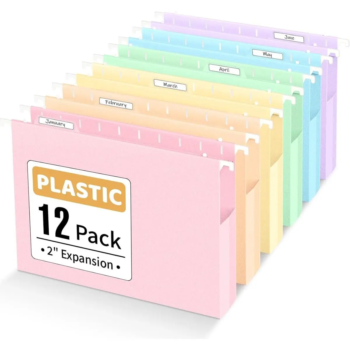 Extra Capacity Plastic Hanging Letter Size File Folders - 11.8x9.2" Expandable Organizer with Tab Labels for File Carts