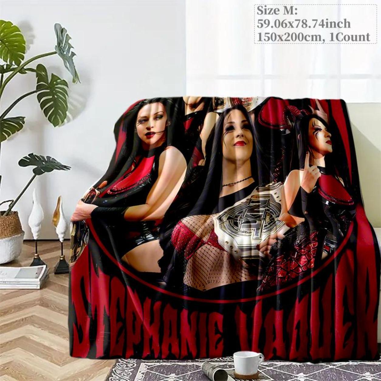 W-WWE, Wrester Star,Stephanie Vaquer La Princesa Wrestling Theme Flannel Blanket, Soft Warm Multi-Scene Use, Christmas Gift For Wrestling Fans,Christmas Gift,New Year Gift, Gift For Kids