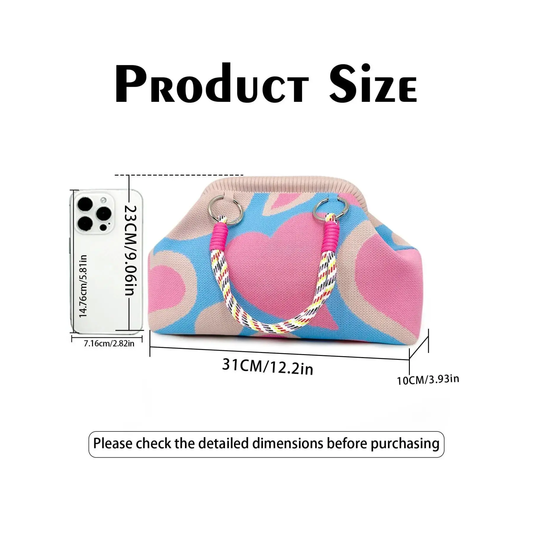 Women's Compact Geometric Heart Pattern Clutch Bag - Elegant Evening Purse with Modern Twist, Stylish Mini Handbag for Party, Bridal Party Surprises, Valentine's Day Gift (Sports & Outdoor Clothing Accessory)