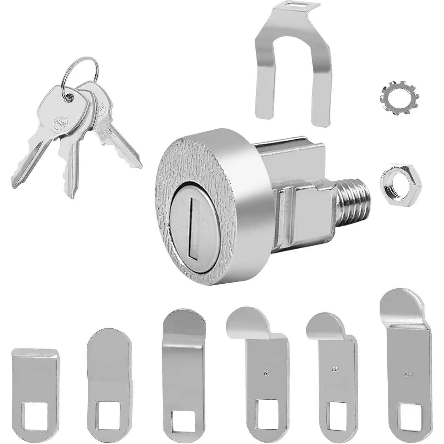 USPS Mailbox Lock for L-1172C, C9100 Letterbox Tool Box Lock with 3 Keys & C7120 Cam Replacement Accessories, Nickel Finish