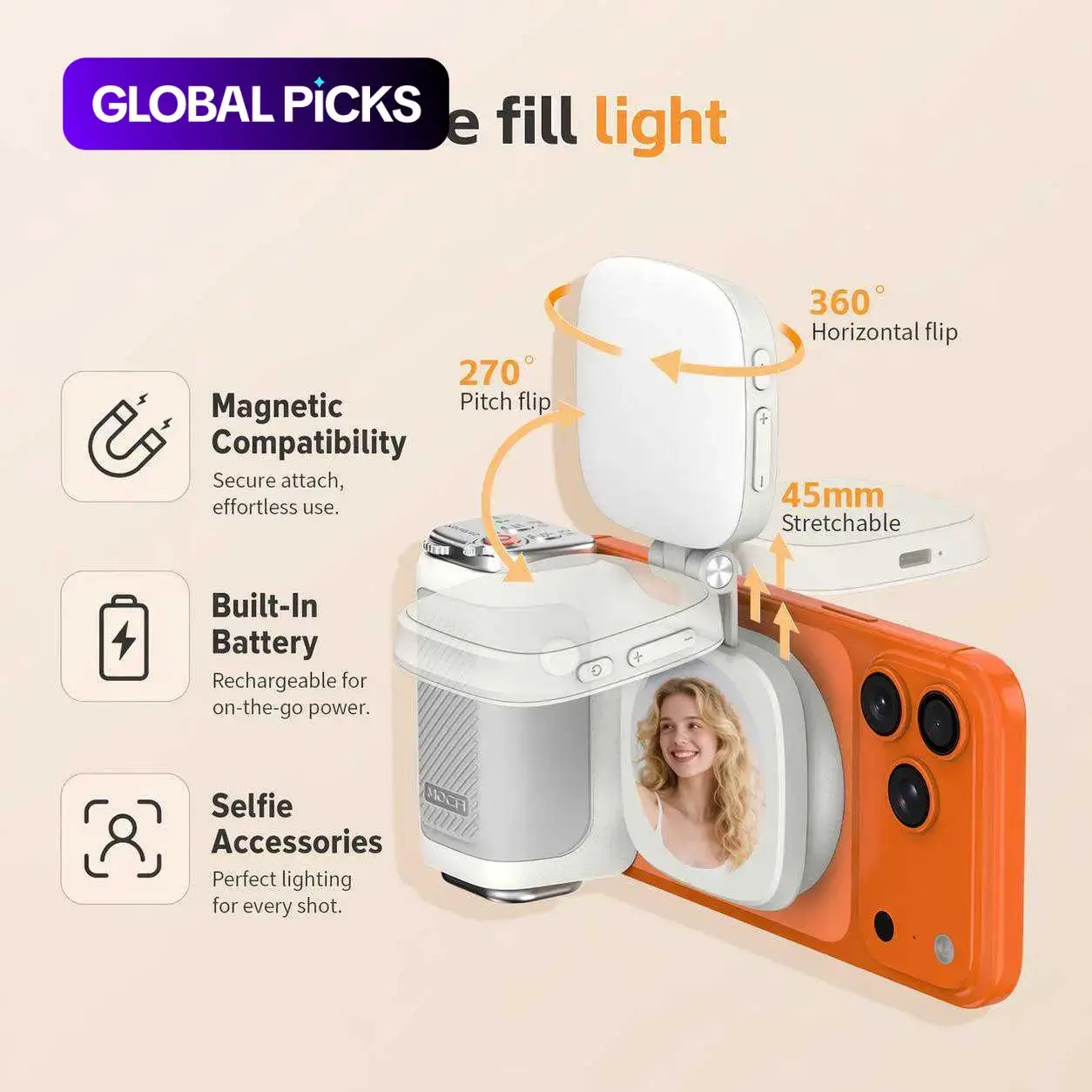Comitok-Moca Phone Grip Handle for iOS 26+, Camera Switch & Focus Control, Compatible with Magnetic Phones, Portable & Easy Storage, Cellphone Selfie Accessory, Selfie Clicker Accessory, Cellphone Accessories #GLOBAL PICKS