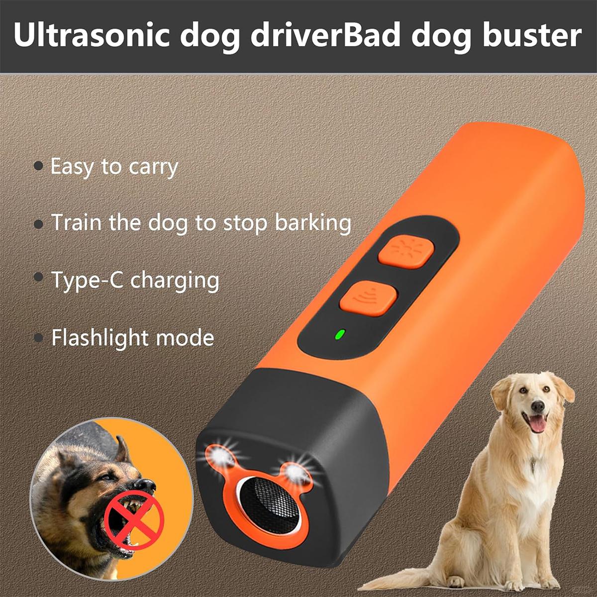 Dog BarkDeterrent Rechargeable Sonic Dog Repeller Safe 25KHz Frequency Transmitter Anti Bark Device for Dogs 32ft Range LED Indoor Outdoor Barking Silencer,dog whistle for dog,dogaccessories