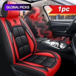 PU Leather Car Seat Covers Front Set, Automotive Seat Covers, Universal Fit for Sedans Suvs Trucks, No Filler, Luxury Vehicle Seat Protection, Easy to Install, 1 PC