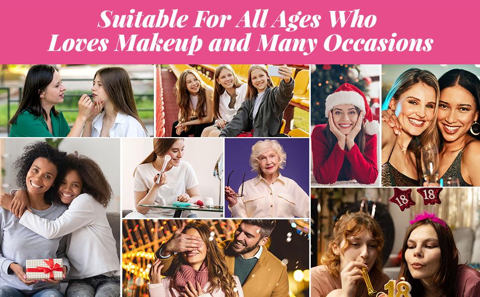 Makeup Set for Women Full Kit - 32 Colors Makeup Palette,5pcs Brushes Set, Mascara & Stamp Liquid Eyeliner, Eyebrow Pen, 2pcs Matte Liquid Lipsticks, 2 Powder Puff, 1 Cosmetic Bag Makeup Gift Set Makeup Set for Women Full Kit - 32 Colors Makeup Palette,5pcs Brushes Set, Mascara & Stamp Liquid Eyeliner, Eyebrow Pen, 2pcs Matte Liquid Lipsticks, 2 Powder Puff, 1 Cosmetic Bag Makeup Gift Set