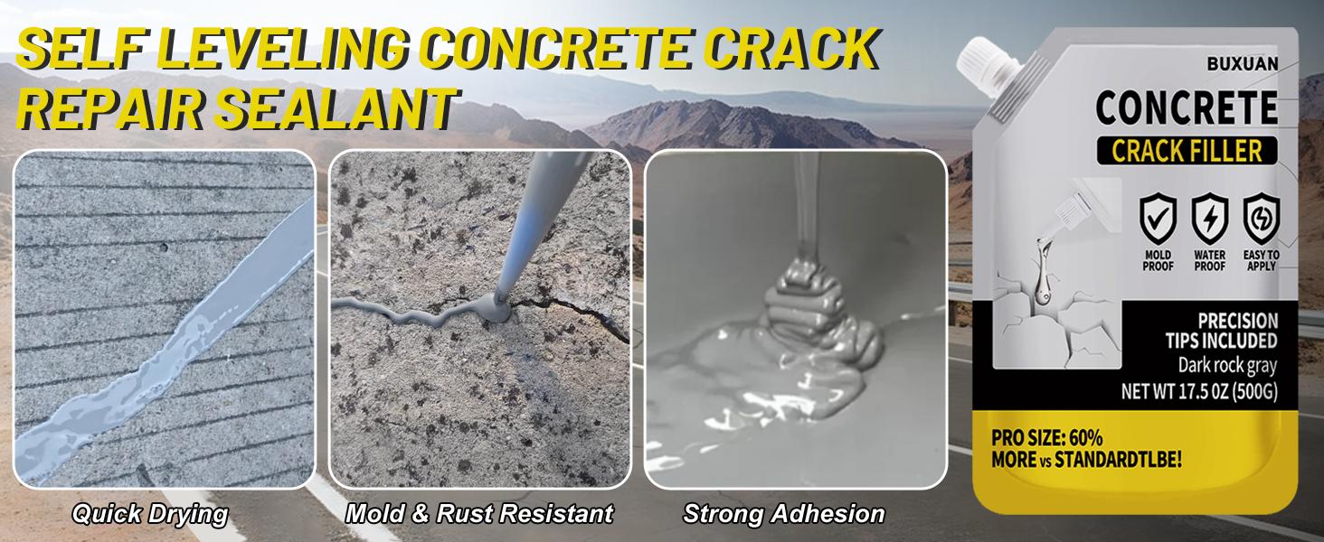 Concrete Crack Filler, Cement Crack Filler, Waterproof Repair Sealant, Quick-Drying Sealing, for Driveway, Walkway,, Joint (1)