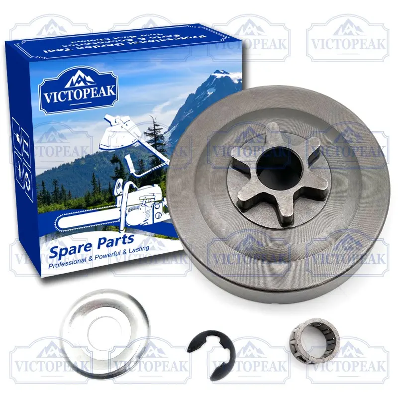 Clutch Drum Sprocket 6 Tooth Replacement For Stihl MS180 MS170 Chainsaw, Chainsaw Clutch Drum Kit With Needle Bearing, Washer & Circlip 4PCS