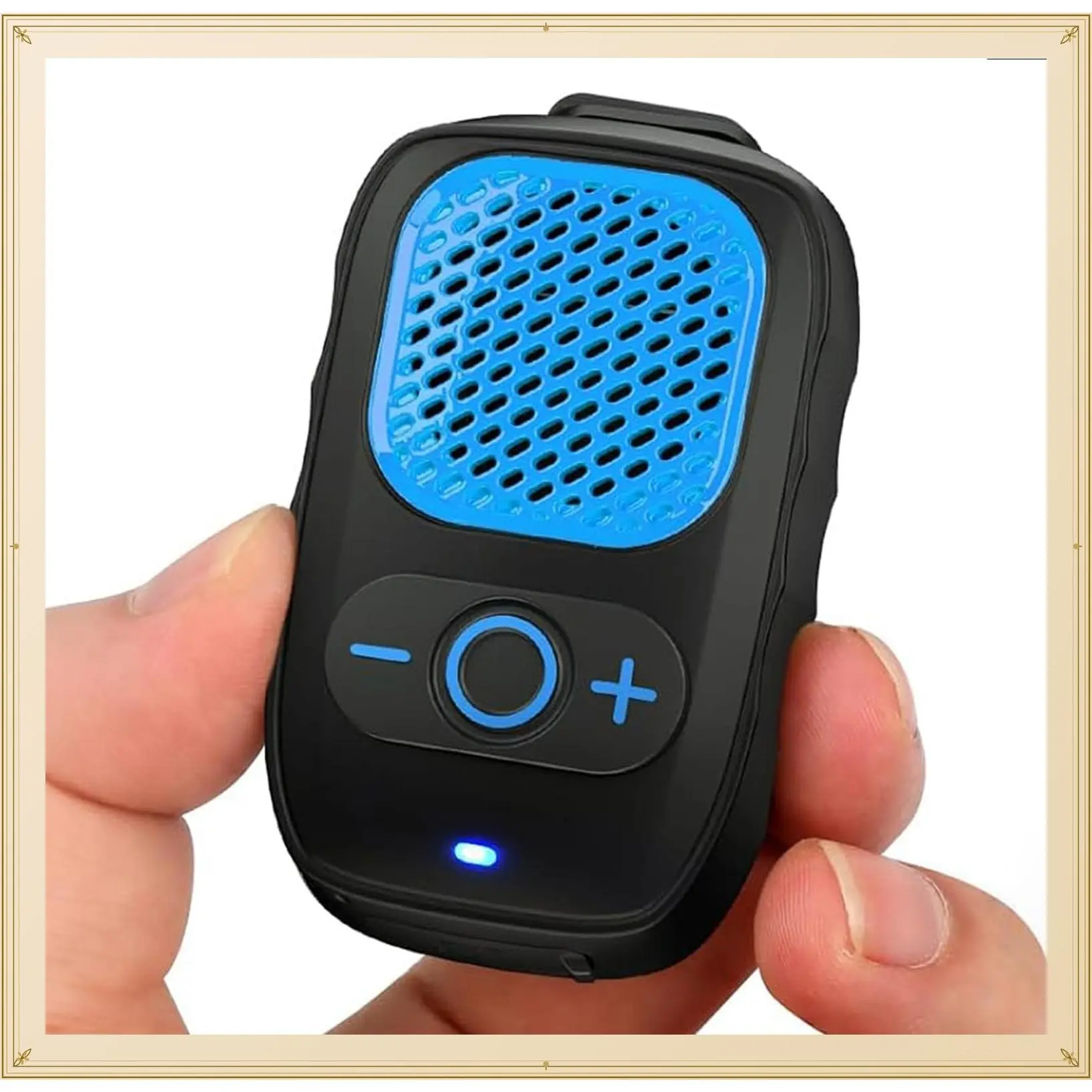 Clip-On Wearable Bluetooth Speaker for Jobsite - Blue | 30H Playtime, IPX6 Water-Resistant, Portable, Built-in Mic, Hands-Free Calls, Non-MagneticGift