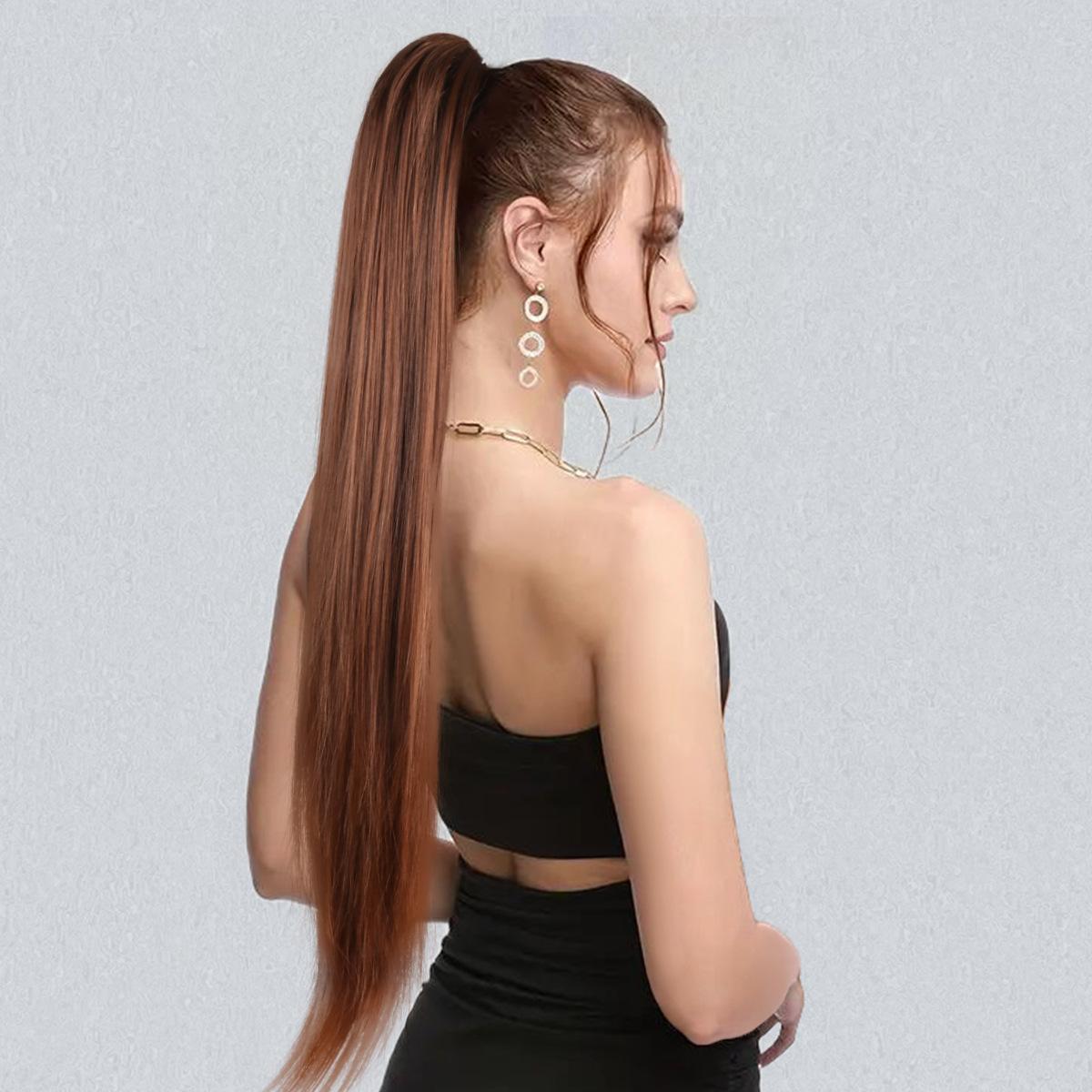 26-Inch Long Straight Purple Ponytail Wig for Women | Claw Clip Design | Natural-Looking Hair Extension Perfect for Daily Wear, Parties & Casual Outfits