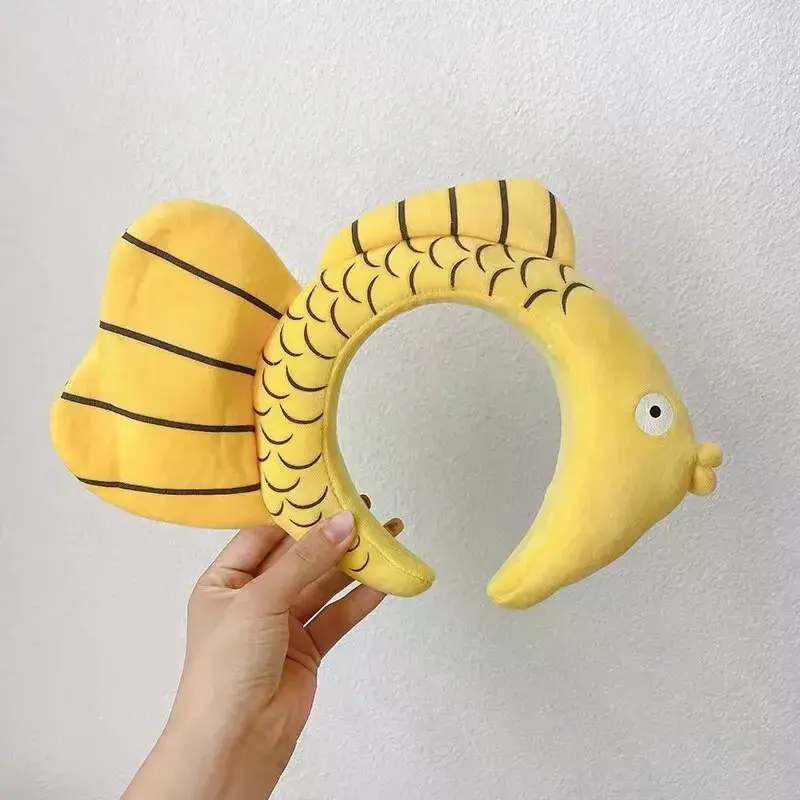 1pc Cartoon Look Animal Shape Hair Band - Yellow Dragon Fish Decorative Band, Cute Quirky Headwear for 4 Seasons Outdoor Wear, Four Seasons, Polyester