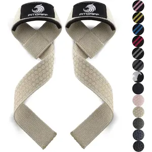 Heavy Duty Lifting Straps for Weightlifting, 100% Cotton Padded Wrist Wraps with Non-Slip Hexagon Silicone Grip for Men and Women, for Deadlifts & Gym Workouts, Straps For Lifting