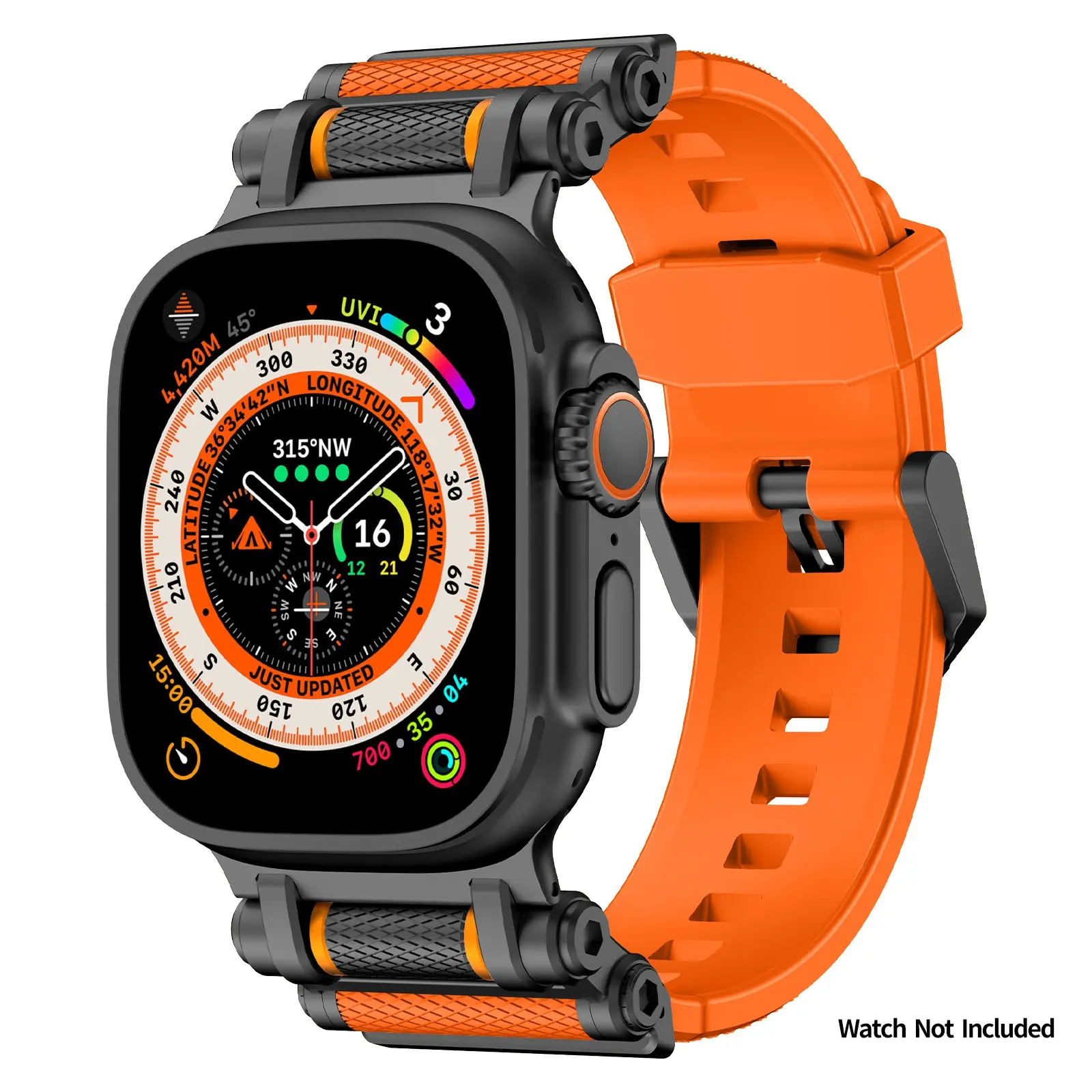 Outdoor Scratch-Resistant Silicone Band for Apple Watch, Compatible with Iwatch Series 10/9/ultra/2/se/8/7/6/5/4/3, 42-49mm