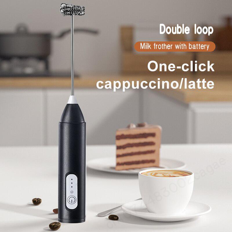 HOT  Electric Milk Frother + Egg Beater Wireless Type-C Charging 3 Speeds Mini Handheld Foam Maker Coffee Whisk Cooking Tools