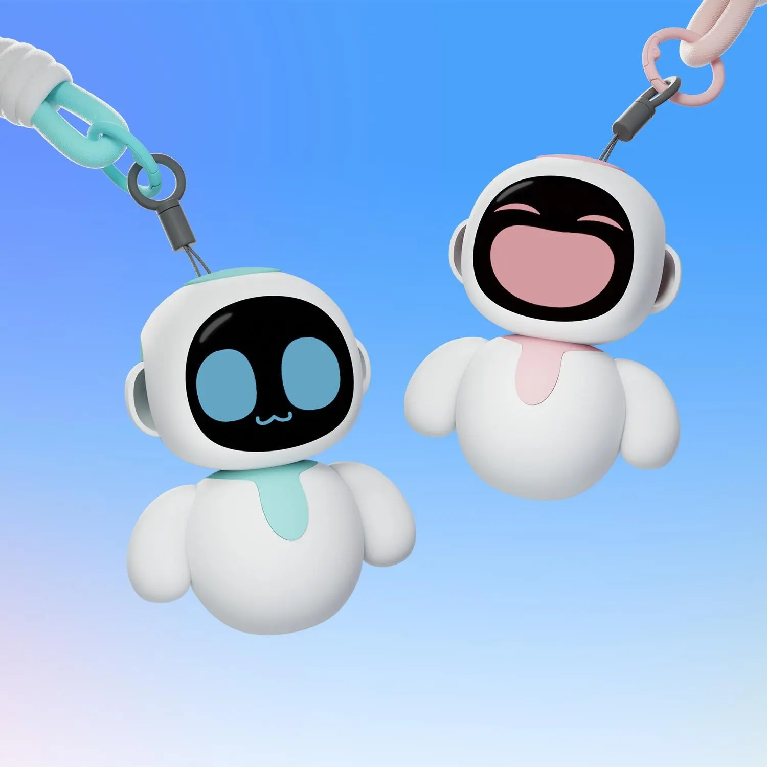 Eiliko Aquamarine - Your Tiny AI Charm Robot That Matches Every Daily Outfit, Fun Electronic Pendant Toys, Charm Keychain, for Couples and Best Friends.（Only supports 2.4G WiFi network）