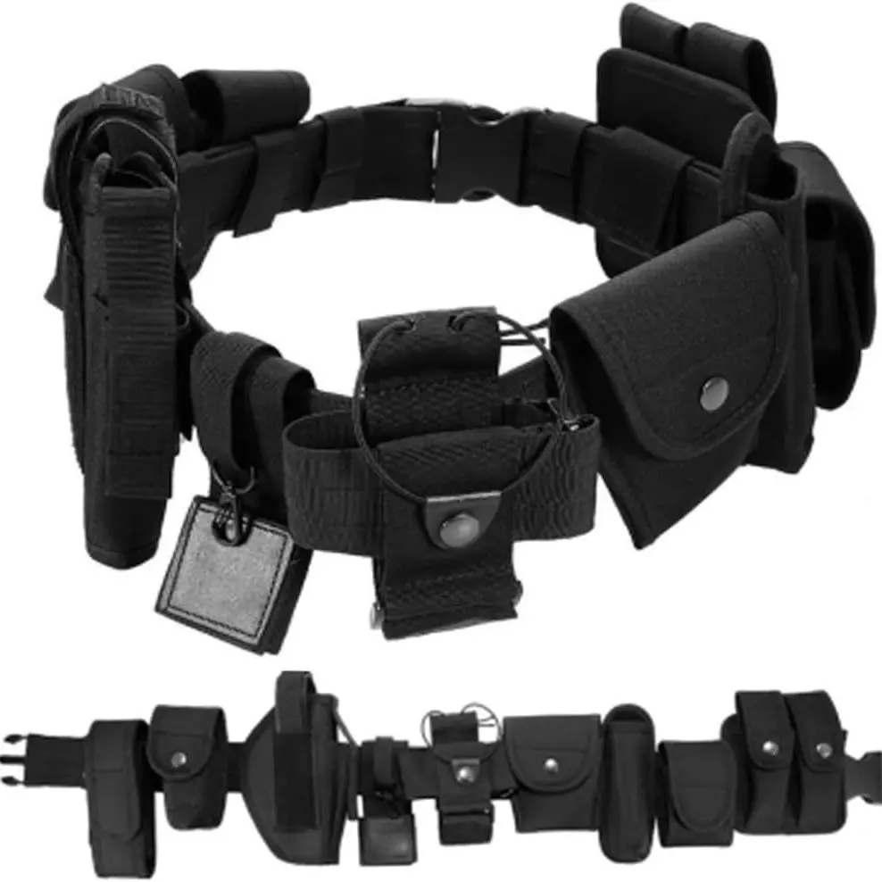 10 in 1 Tactical Duty Belt for Men, Adjustable Molle Utility Waist Belt, Complete Kit with Multiple Pouches, Outdoor Gear, Waist Belt Pocket