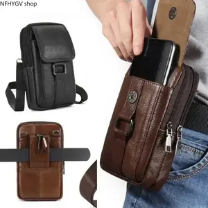 Genuine Leather Men’s Backpack Complete With Matching Belt, Multifunctional Outdoor Waist Bag For Secure Phone Storage, Durable Heavy Duty Carryall Perfect For Construction Site Work Travel And Everyday Daily Use