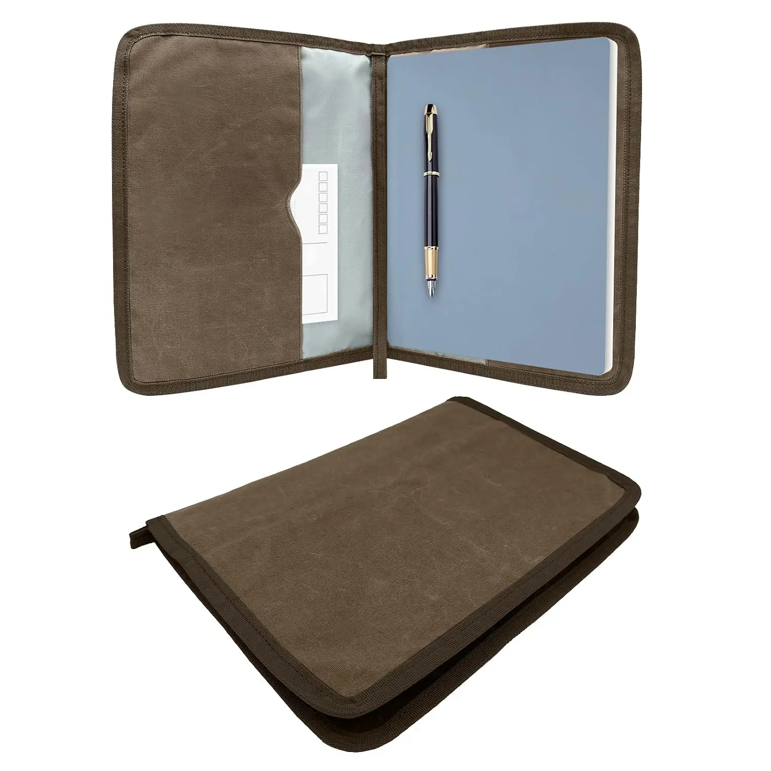 Journal Cover for Field Notes Notebooks cover 10 X 8.25 Inch B5 Notebooks Cover, Water Resistant Steno Notebook Cover for Journal Accessories, Classy Waxed Canvas Sketchbook Cover Case (Brown)