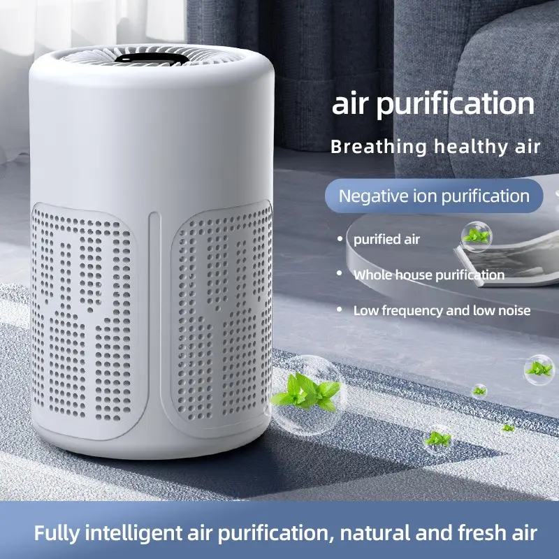 Usb Desktop Air Purifier Built-in Aromatherapy Diffuser, 50m³/h Cadr Low Noise 36db Portable Air Cleaner, Mini Quiet Purification Machine for Bedroom Office Desk, Eliminates Odor Dust, Compact Air Freshener with Fragrance Function