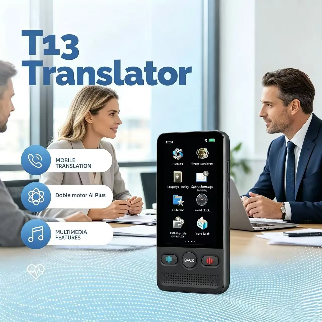 2026 New Language Translation Device, Bidirectional Voice/text Translator, Supports Multiple Languages, Online and Offline, Ideal for Business and Learning