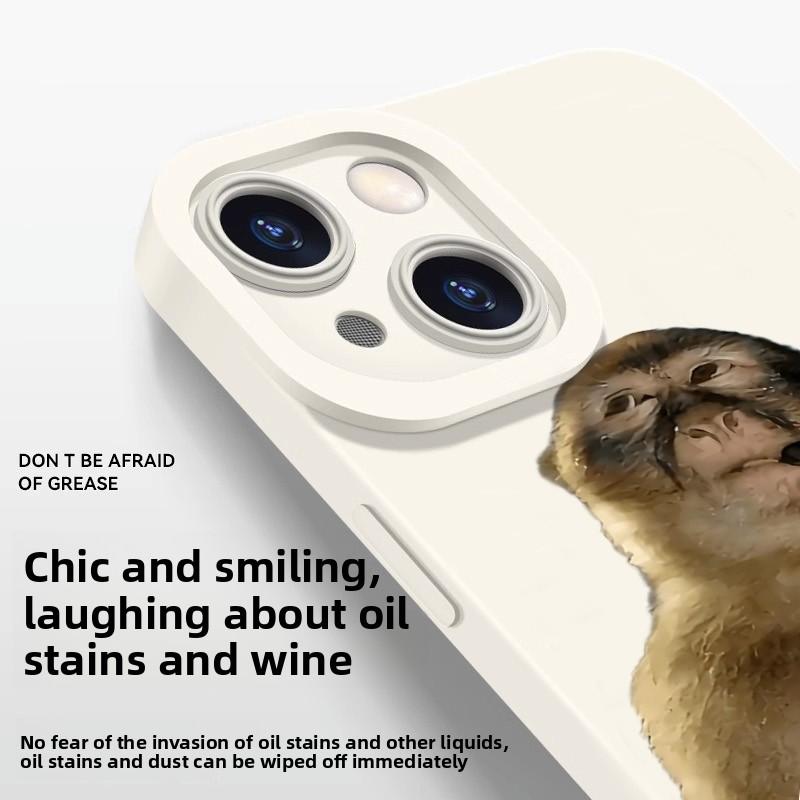 Cute Monkey Pattern Phone Case , TPU Soft Silicone , Fully Protected and Shockproof For iPhone 17 16 15 Pro Max 14 13 12 11 X Plus Air Mini Funny MEME