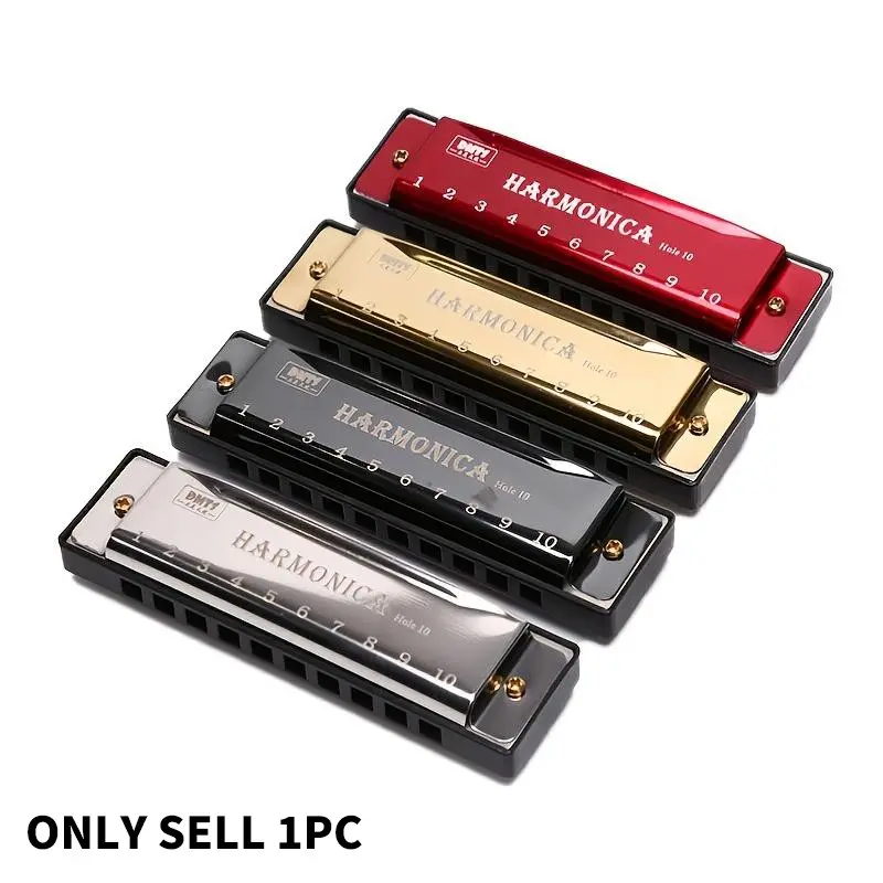 Ten-Hole Copper Core Resin Body Musical Instrument, C Key Harmonica, Multiple Colors Available, Superior Sound Quality, Beginner Friendly, Ideal for Beginners, Ideal Beginner Teaching Gift, Perfect for Music Lovers, Durability