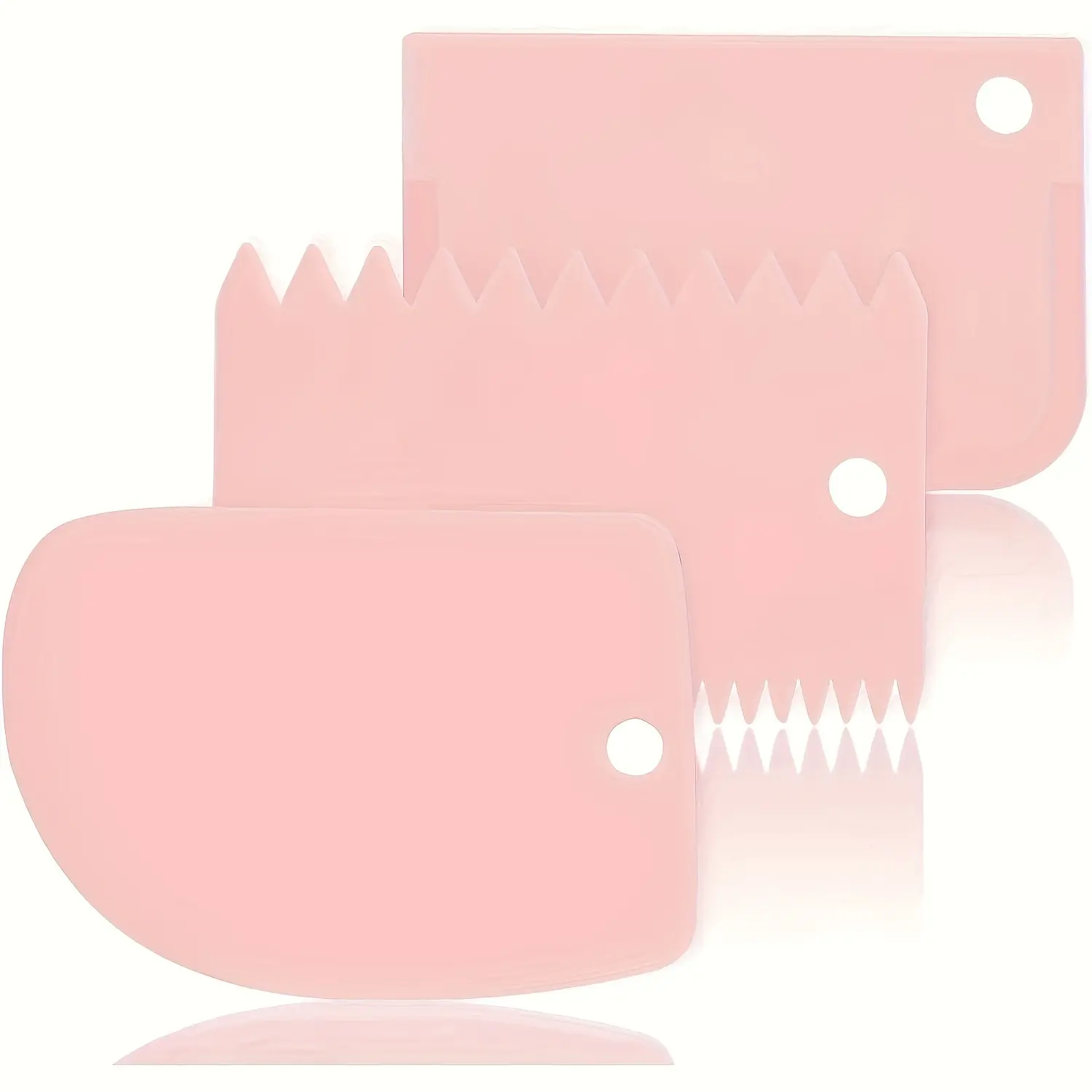 3Pcs Flexible Baking Scraper Set, Food Grade Plastic Dough & Bowl Scraper, Flexible Bowl Scrapers, Multipurpose Tool for Cake Decorating, Kneading Dough, Scraping Batter, Easy Clean, Perfect for Home Bakers, Holiday Cookie Baking, Kitchen Essentials