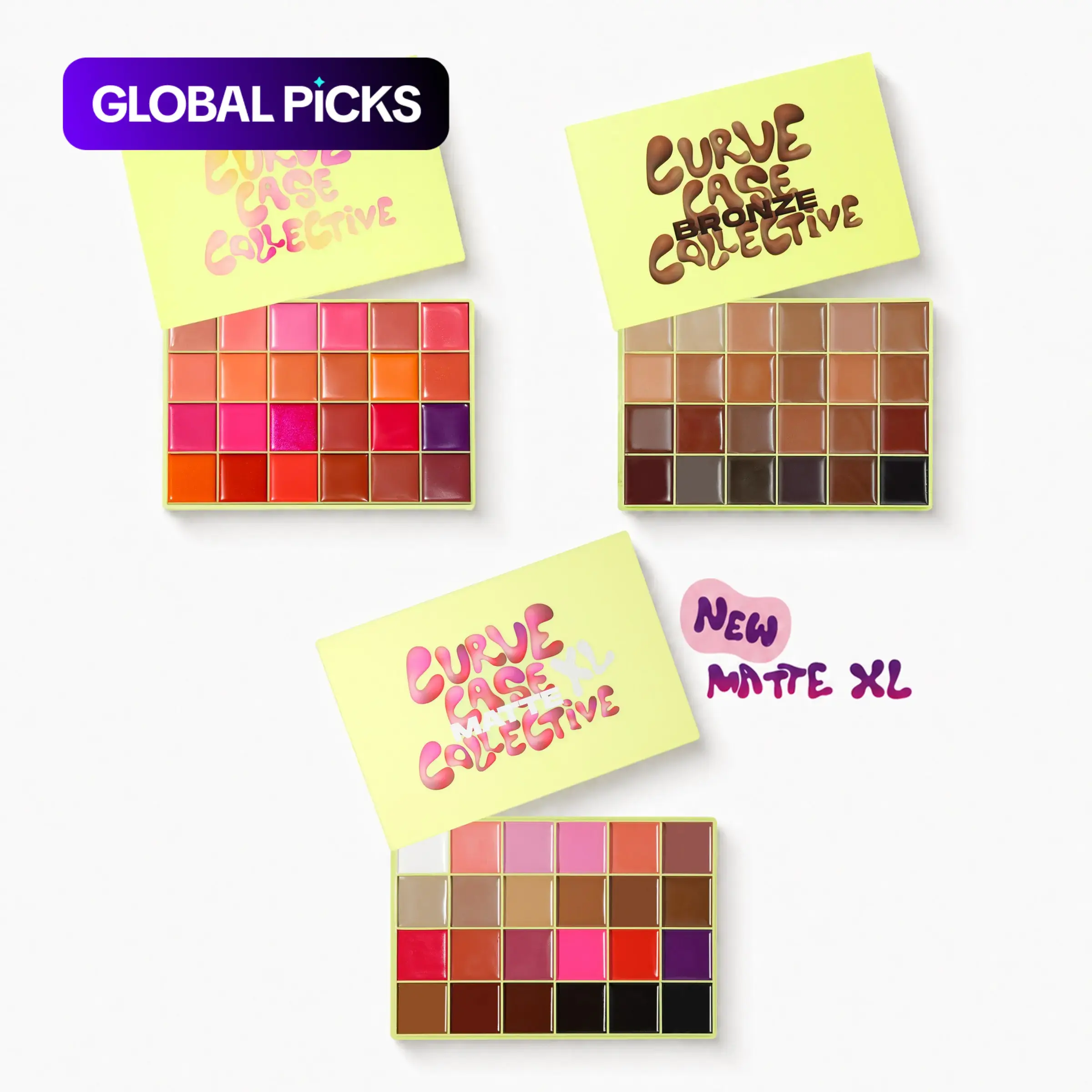[Made By Mitchell] Curve Case Collective XL, 24-Shade All-in-One Cosmetic Cream Blush Palette, Cosmetics Products for Makeup, Soft, Sculpted, Glowy or Neon Looks #GLOBAL PICKS