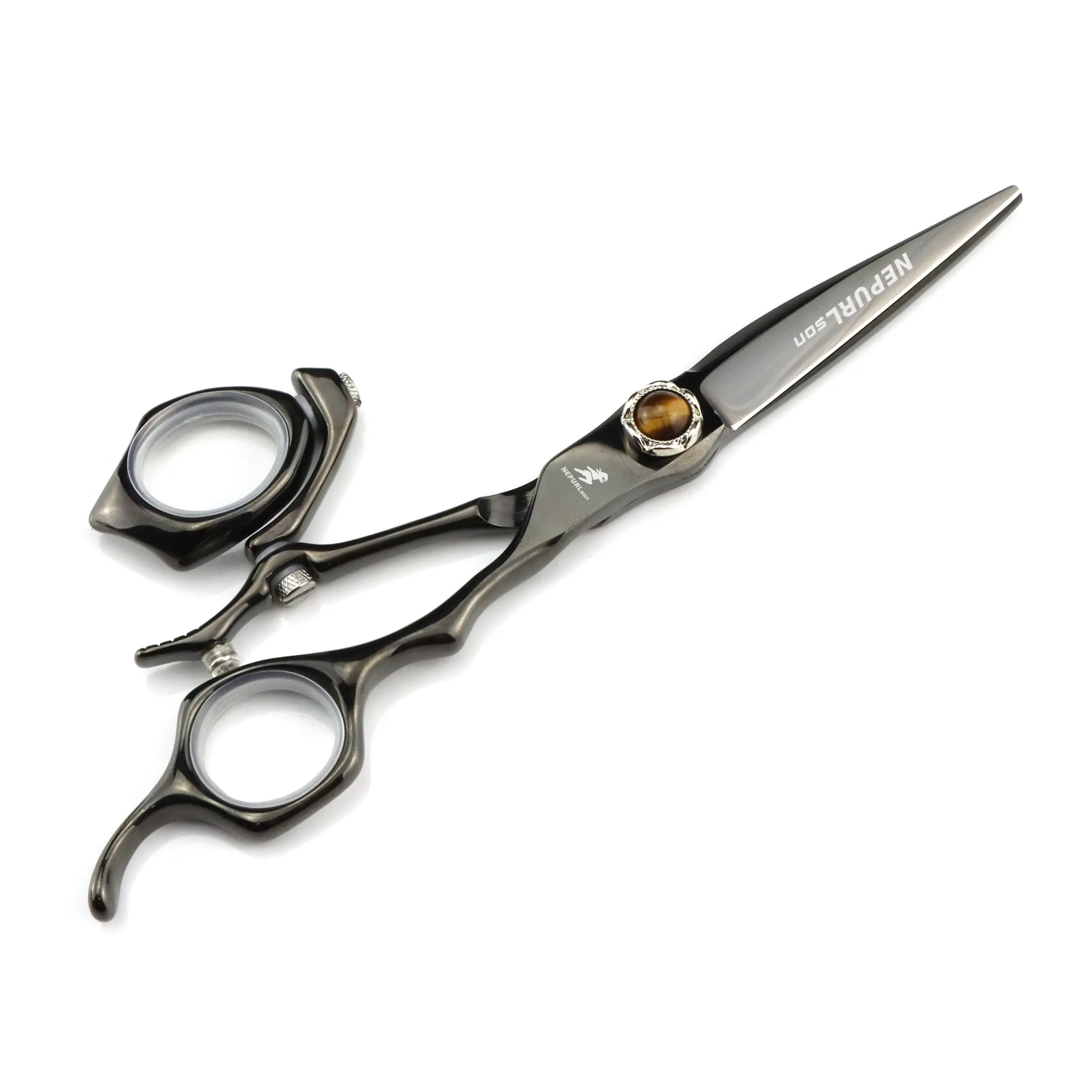6.0 Inch Handle Haircut Scissors, 360 Degree Rotating Handle, 440C Stainless Steel, Durable and Comfortable Grip, Barber Supplies, Hair Tools
