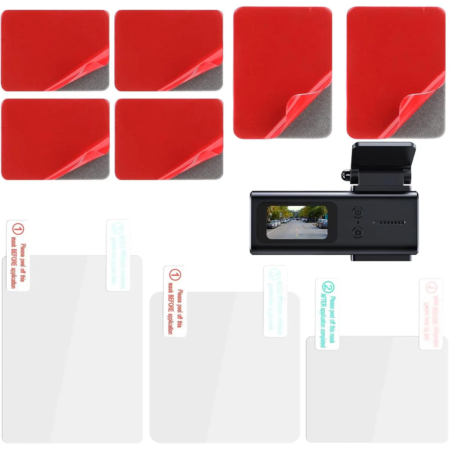 3 count Electrostatic Sticker Mounting  Cam 6 count Double-Sided Sticker for Windshield Dashcam  Windshield Electrostatic Film  Weatherproof Electrostatic Stickers