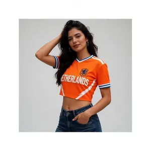 High-Quality Croptop Football Jersey Custom Netherlands Flag Crop Top, Personalized Soccer Jersey Crop Tee, Bachelorette Outfit, Festival Shirt, Travel Outfit Gift