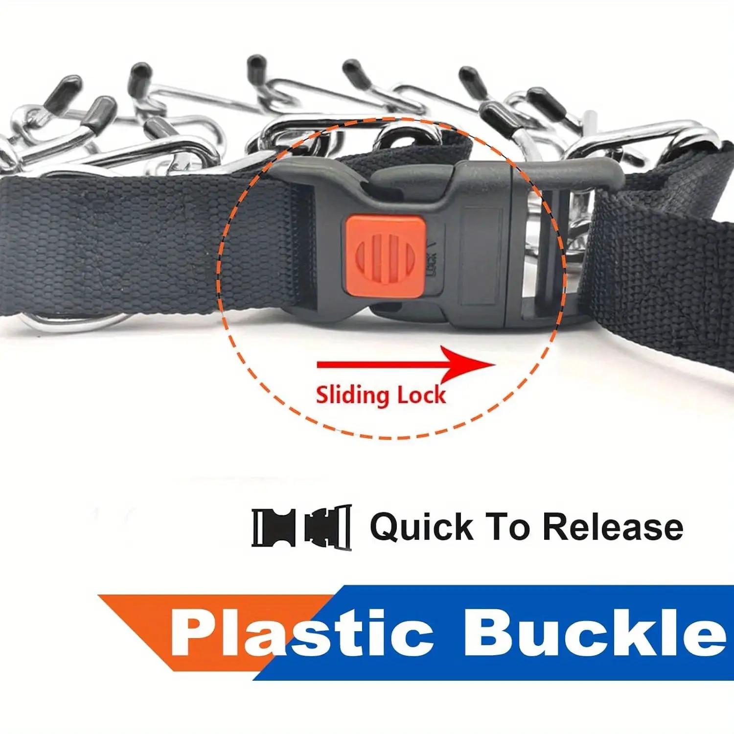 Adjustable Anti-Pull Dog Training Collar with Quick Release Buckle and Metal Spikes - Heavy-Duty Nylon Collar for Small to Large Dogs (Puppies and Adult Dogs) - Barking Control and Traction Obedience Aid, Durable Behavior Correction Collar