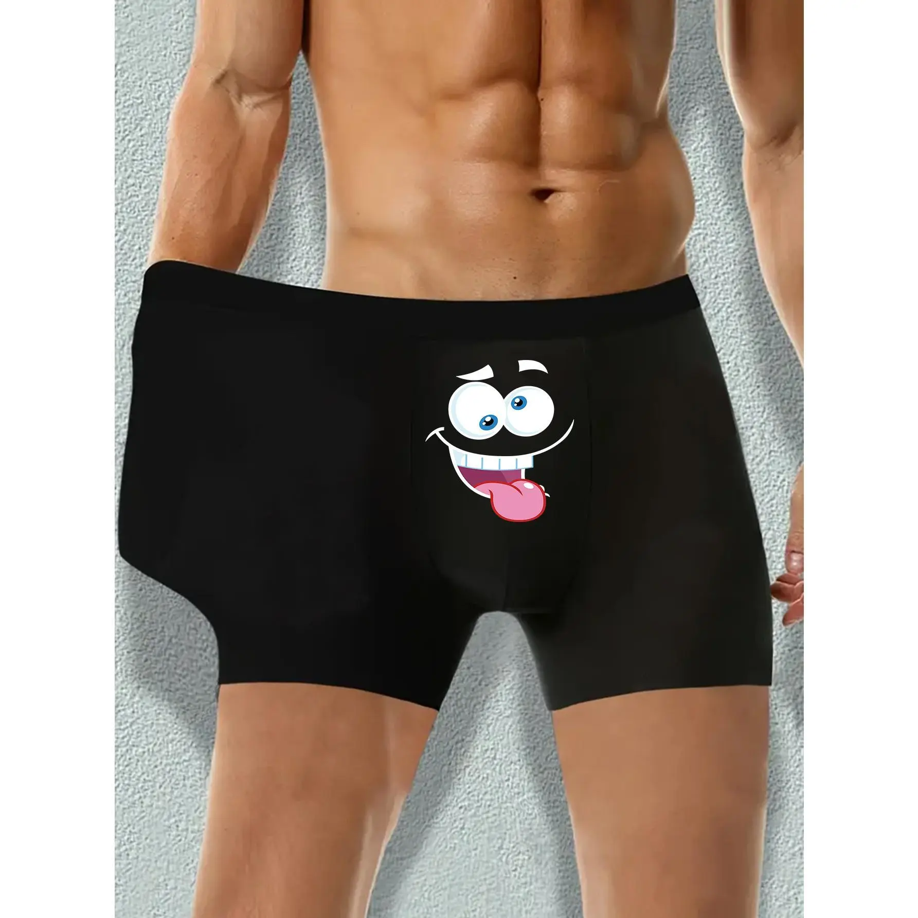 Men's "I LOVE YOU, MY GIRLFRIEND, MYGF" Pattern Letter Heart Print Men's Boxer Briefs - Ultra-Comfortable,Polyester High-Stretch,Men's Casual Durable Underwear, Perfect Valentine's Day Gift for Daily Comfort