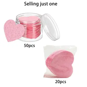 Heart Shaped Facial Sponge, Compressed Face Wash Pad, Exfoliating Facial Cleansing Sponge, Facial Skin Care Tool for Women, Facial Cleansing Pads