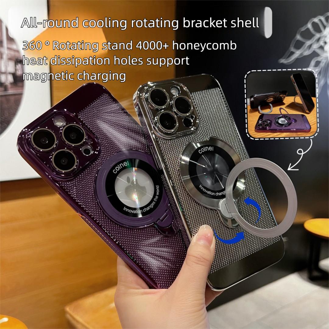 Suitable for iP16promax all-round heat dissipation 360° Magnetic Stand iP15 Honeycomb Design Magnetic Ultra-Thin Phone Case 14/13/12 Screen Protector Suitable for iP16promax all-round heat dissipation 360° Magnetic Stand iP15 Honeycomb Design Magnetic Ultra-Thin Phone Case 14/13/12 Screen Protector