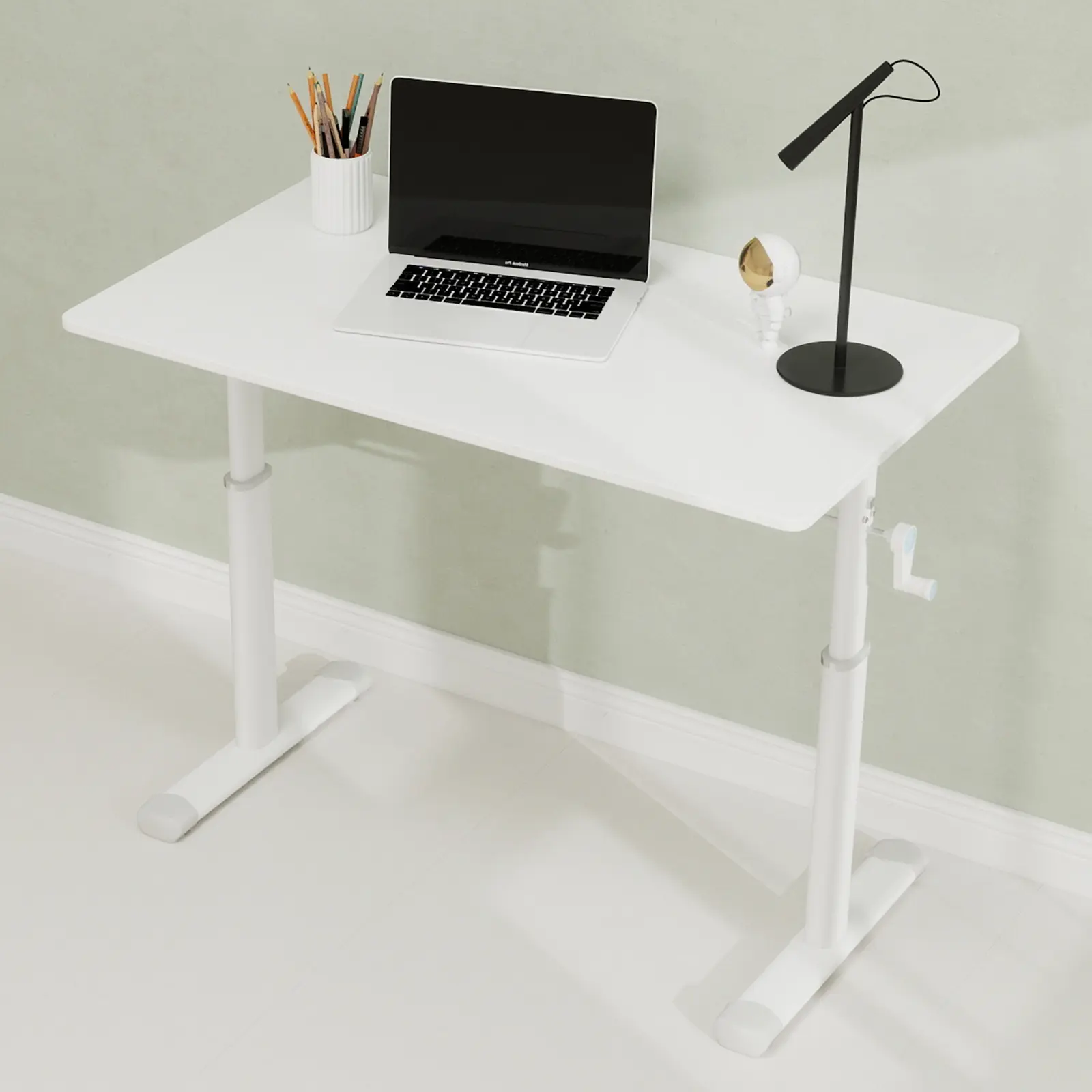 ARCH Height-Adjustable Multifunctional Desk - 60x100cm Rectangular White Compact Sturdy-Frame Study Desk for Kids, Ideal for Small Spaces, Home Office