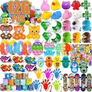 126 Pack Party Favors for Kids 3-5,Pop Fidget Toys, Classroom Prizes, Treasure Box Toys, Pinata Filler, Goodie Bag Stuffers, Treasure Chest, Prize Box Bulk Small Toys, Easter Basket Eggs Stuffersfidget toys