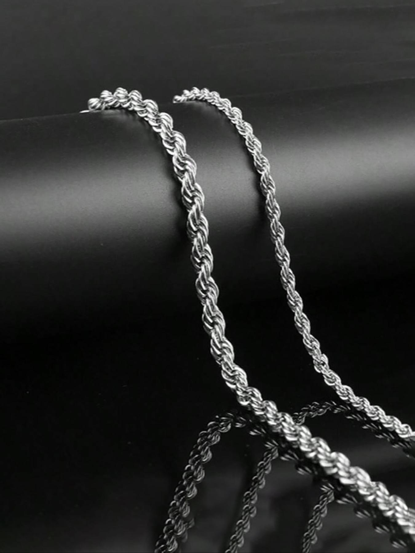 Stainless Steel Twist Chain Necklace, Unisex Hip Hop Jewelry, Perfect Gift for Birthday Christmas Father's Day, No Fading Design