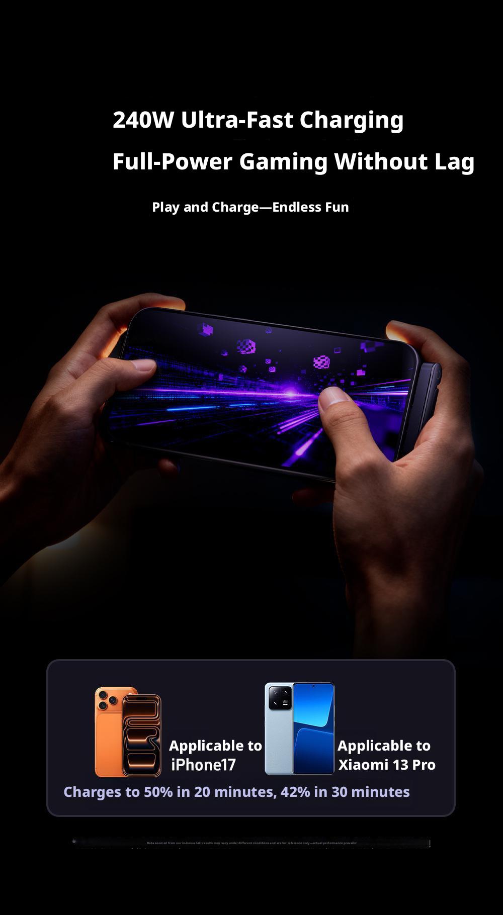 240W Fast Charging Multifunctional Phone Stand Charger Cable No Block Hand for Android iPhone 17 Portable Quick Charge