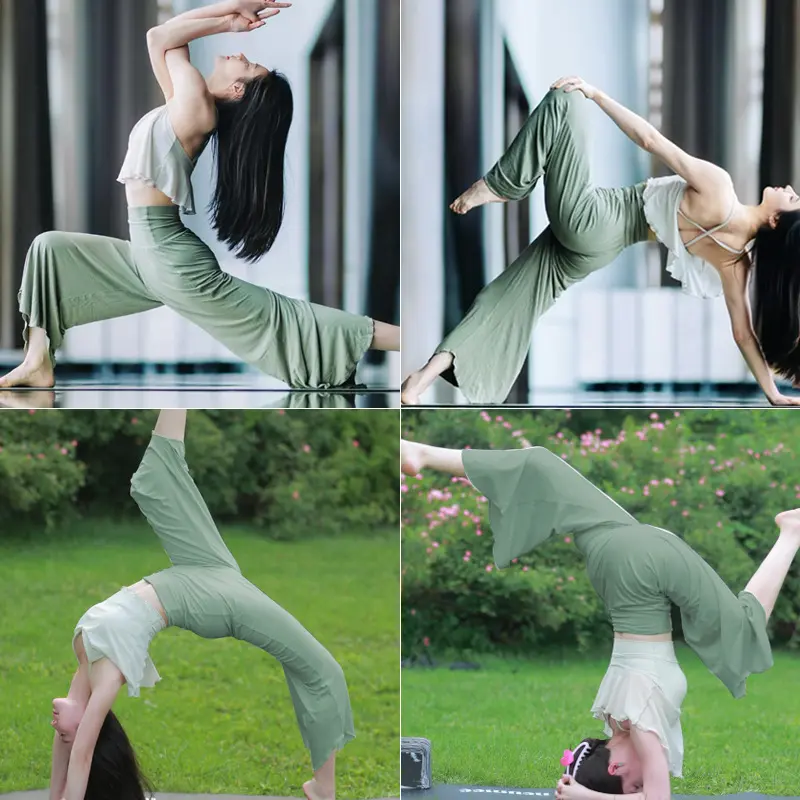 Floating Cloud Pants Yoga Pants Wide-Leg Pants Training Pants High Elasticity Breathable Lightweight High-Waisted Dance Pants for Women 2025 New Can Be Worn Outside