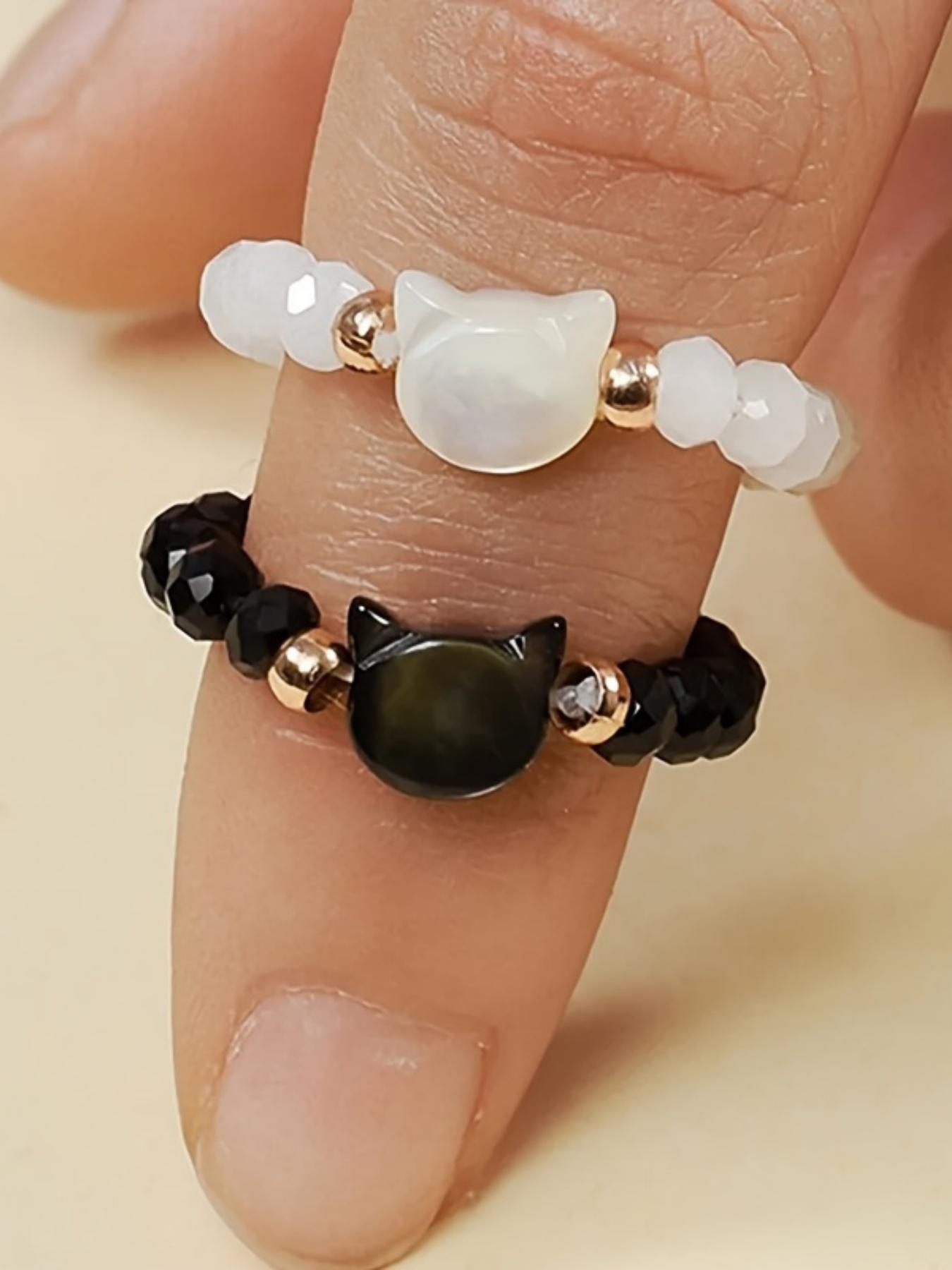 Cute Cat Design Ring, Fashion Rings, Dainty Stacking Rings, Fashion Stackable Ring for Women & Girls, Trendy All-match & Exquisite for Birthday Gift