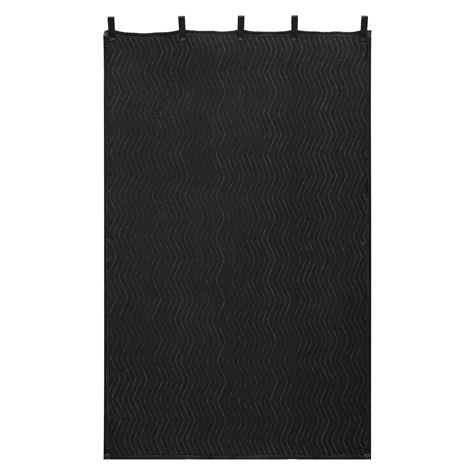 Grommeted Sound Dampening Blanket & Soundproof Curtain Set (80x48in) - Light Blocking, Noise Reduction, Zigzag Quilted Acoustic Treatment for Windows/Doors, Music Recording, Black