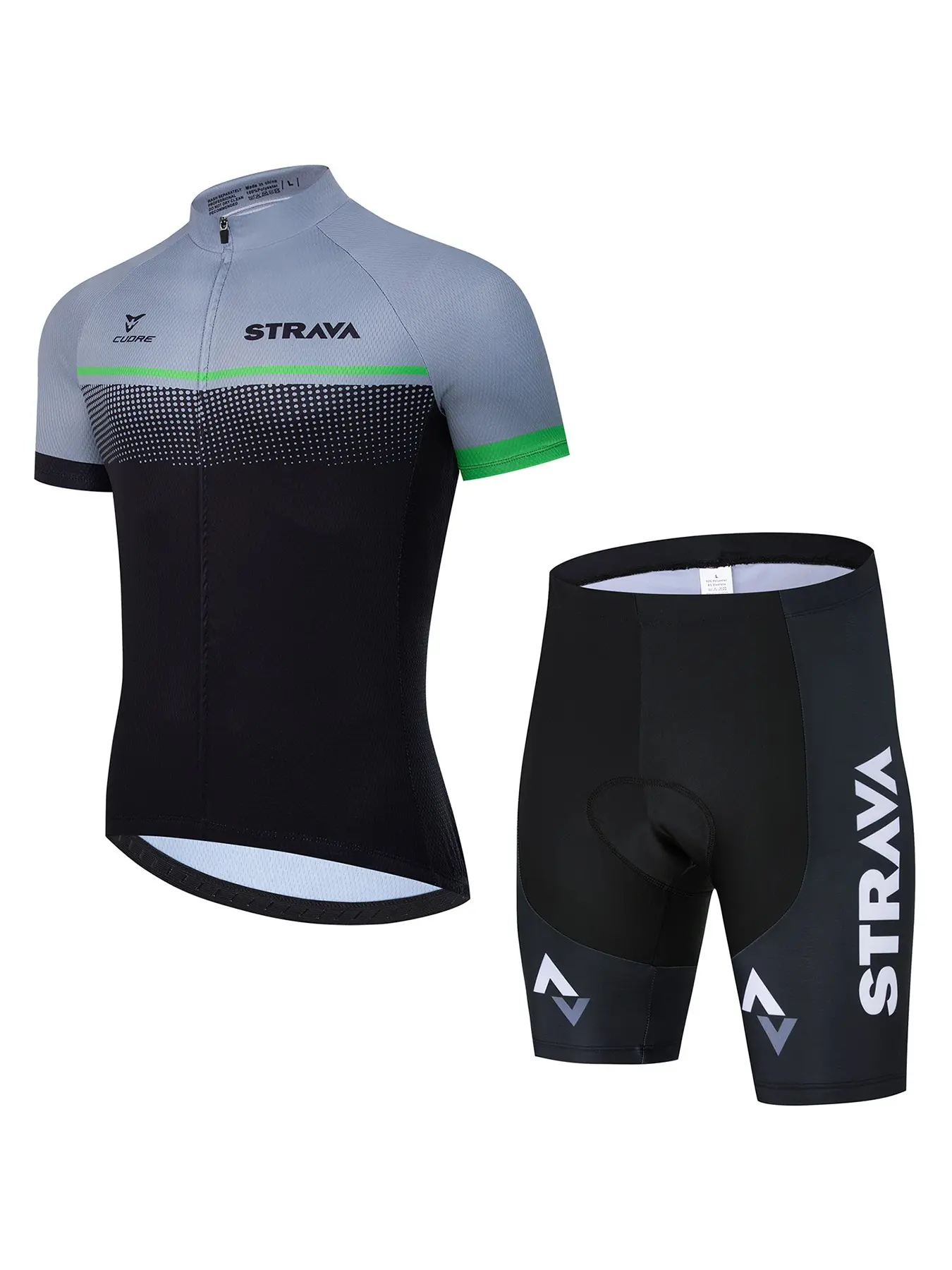 Men's Cycling Short Sleeve Set, Breathable Sportswear, Road Bike Shirt, Three Back Pockets, Round Neck, Geometric Print, All Seasons, Workout Sets