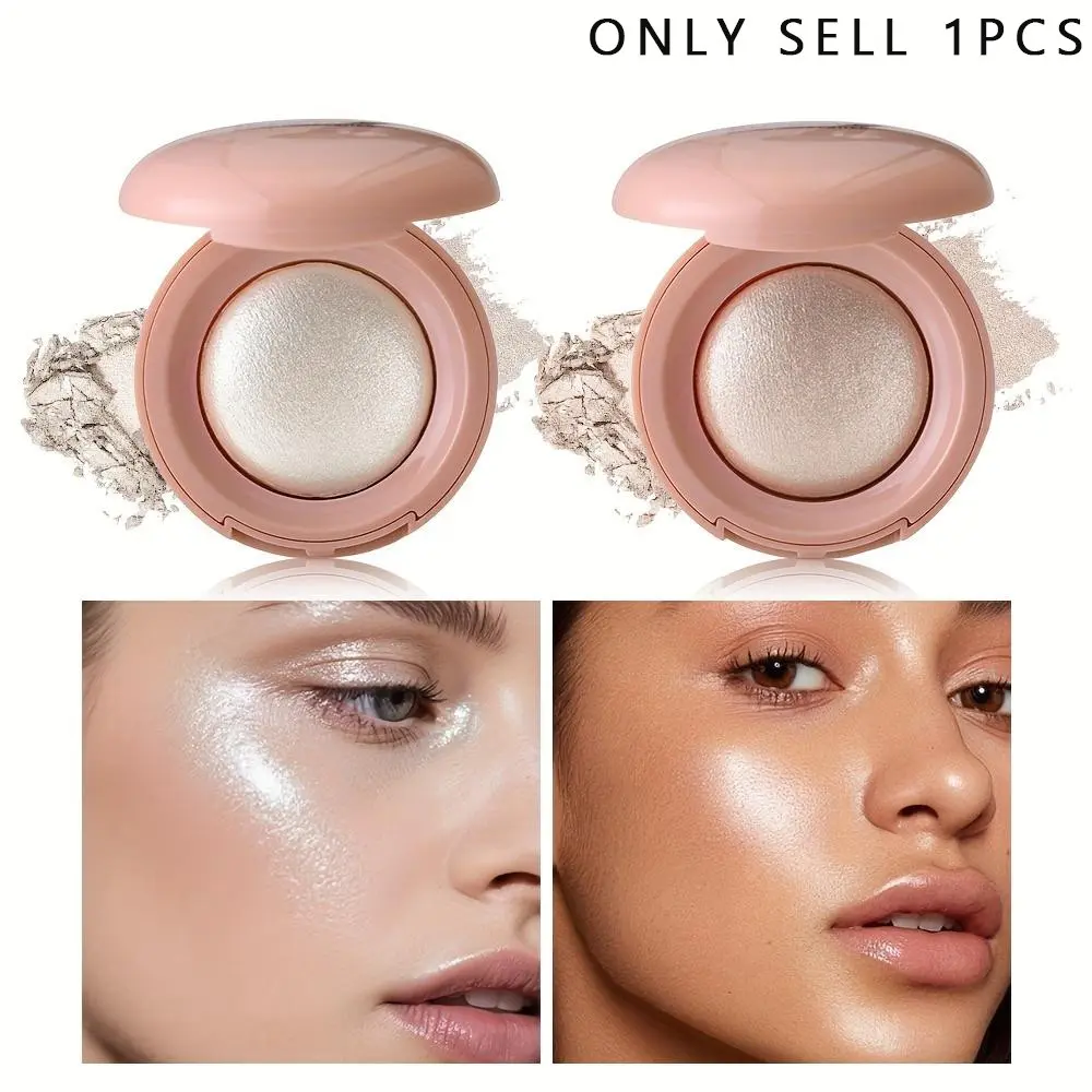Makeup Palette Face Glitter Illuminator, Natural Sparkling Finish Highlighter Powder, High Glossy Shimmer Smooth Baked Powder, Lasting Shining Highlighter Palette