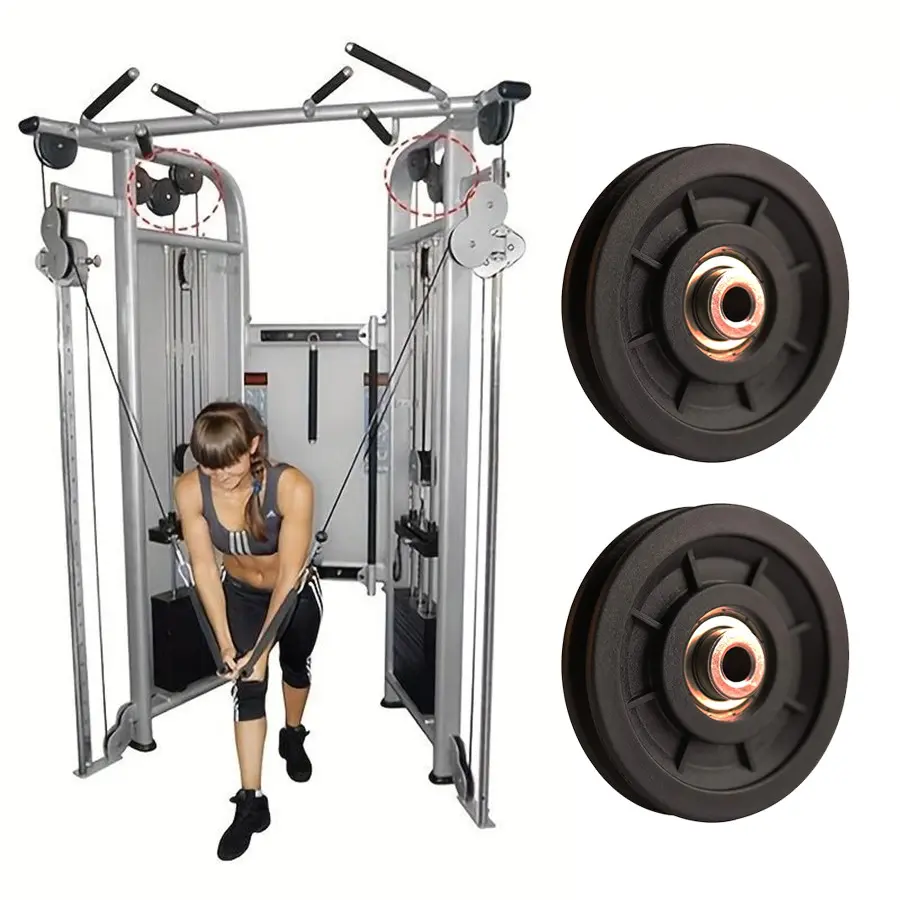 Universal Nylon Pulley Wheel 9cm/3.54in, Bearing Pulley for Gym Equipment, Cable Machine, Garage Door, Gym Accessories, 1/2/4/8 Pieces