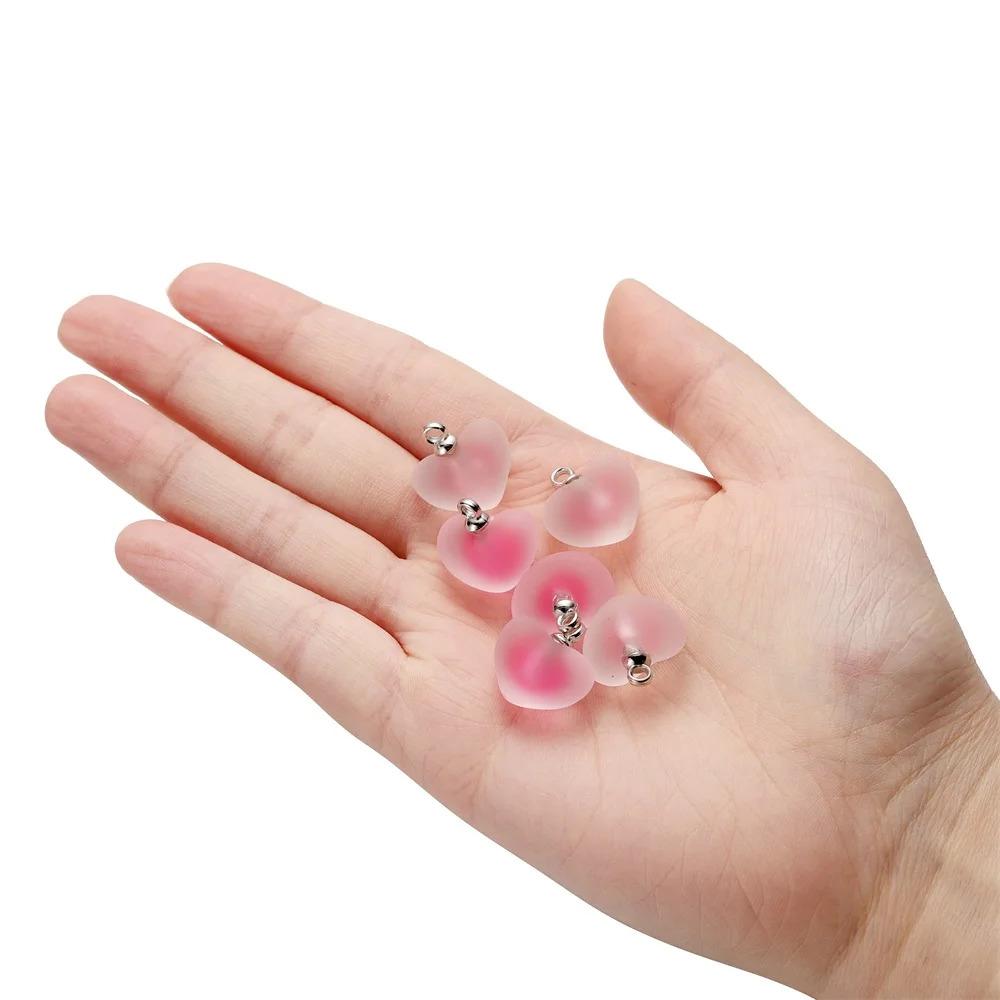 10pcs/lot Resin Frosted Multicolor Heart Charms For Handmade Bracelet Earrings Necklace Pendant DIY Jewelry Making Supplies 10pcs/lot Resin Frosted Multicolor Heart Charms For Handmade Bracelet Earrings Necklace Pendant DIY Jewelry Making Supplies