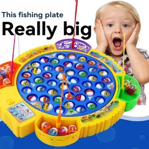 Electric Magnetic Fishing Toy, 360° Rotating Magnet Fish Game, Music Early Education, Hand-Eye Coordination, Toddler Pretend Play, Unisex Gift