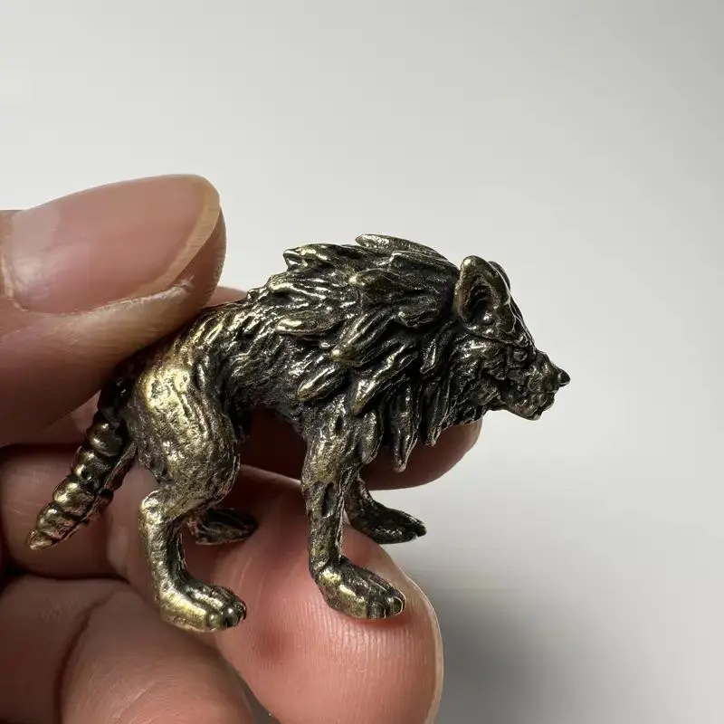Handmade Antique Copper Wolf Statue, Realistic Sitting/standing Wolf Figurine, Home Office Shelf Decor, Unique Gift for Christmas Birthday New Year