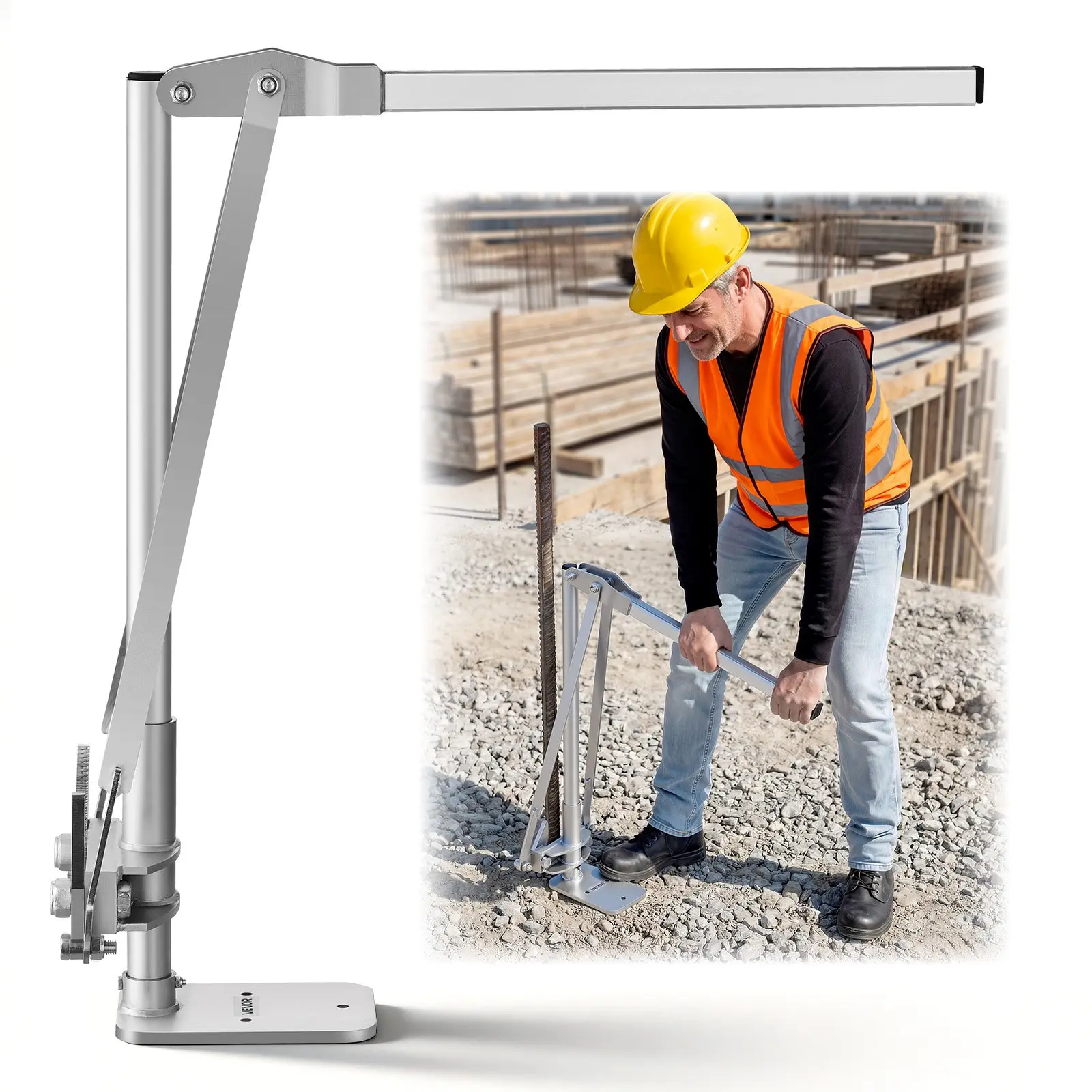 by-fpe-05 Heavy-Duty Steel Jaw T Post Puller, 3.54 in Max Clamping Width, Powder-Coated Finish, Easy Storage, Labor-Saving Tool for Rebar Stakes, Wood Stakes
