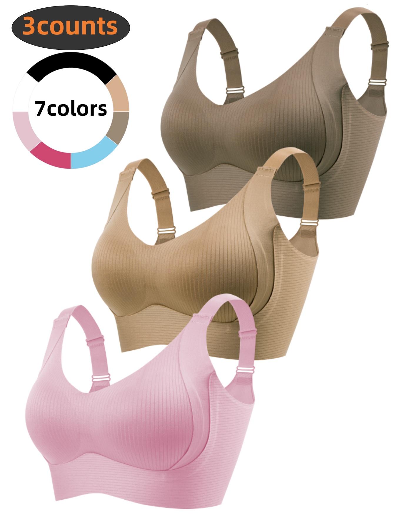 3-Pack Women's Wireless Bra Set, Adjustable Strap Comfortable Fit, Soft & Breathable Fabric, Perfect for Daily Wear, Ladies Underwear Essentials